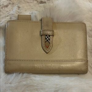 Burberrys London Vintage tan leather small agenda card holder